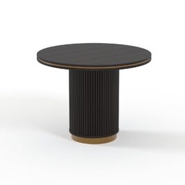 Trpezarijski sto Kent fi100cm Noge Wenge Metal Zlatni Slika 1