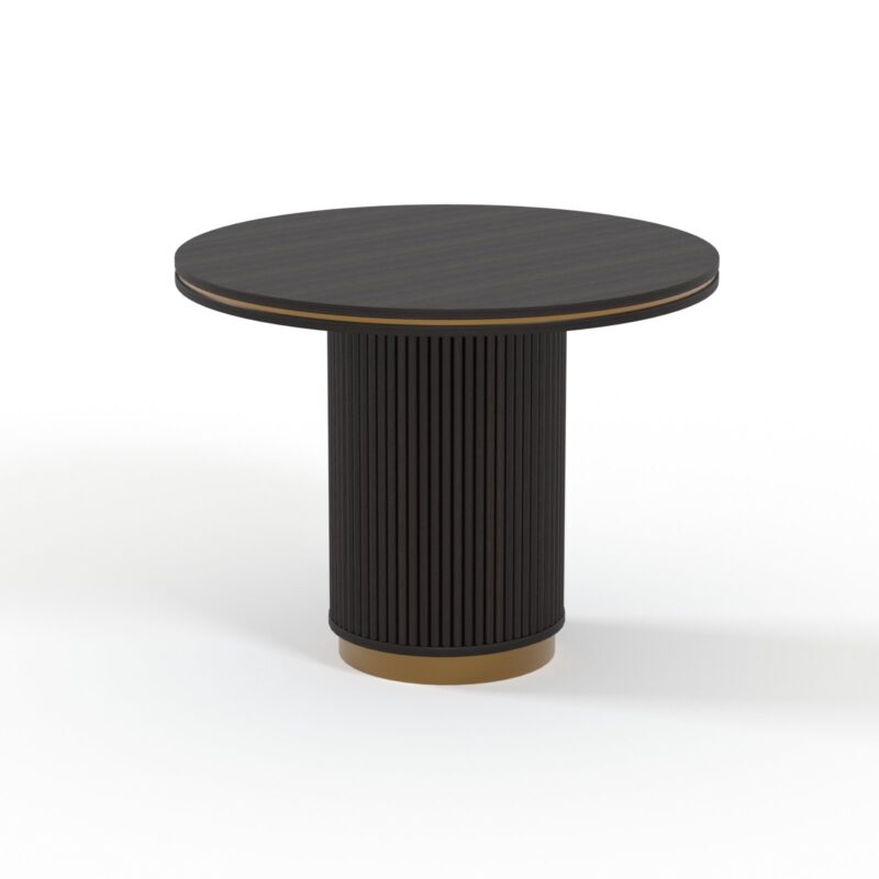 Trpezarijski sto Kent fi100cm Noge Wenge Metal Zlatni Slika 1